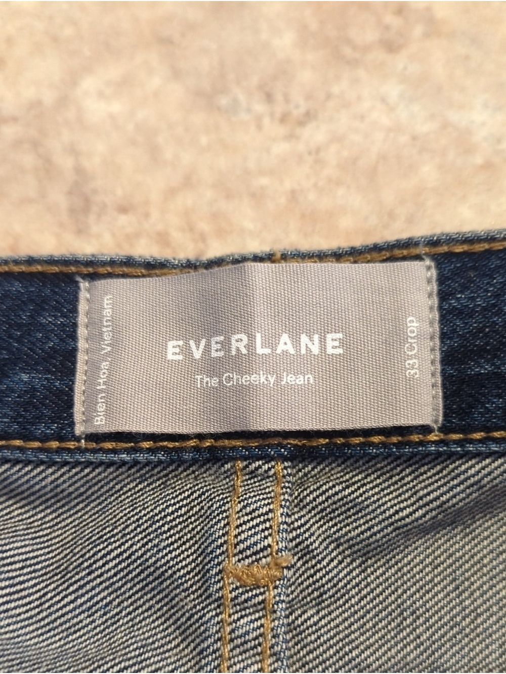 Everlane Dark Wash Distressed Straight Jeans 33 Crop Ripped Jeans Women's - Picture 10 of 11